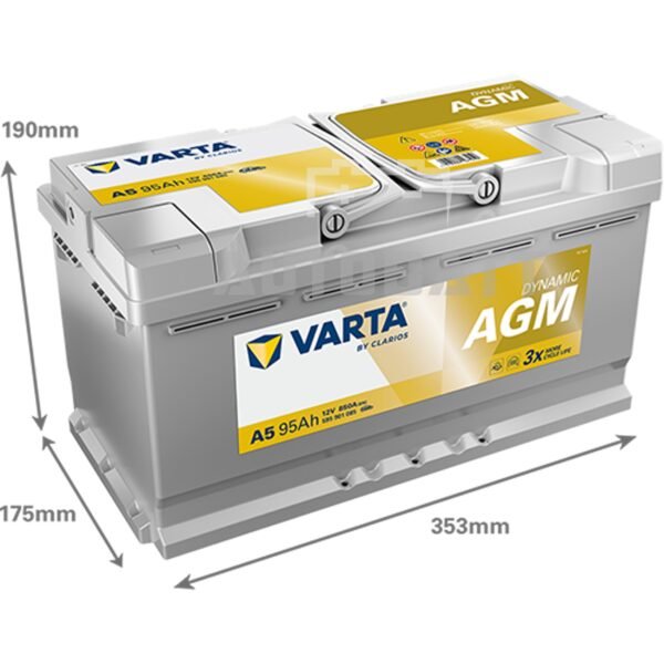 แบตเตอรี่รถยนต์ VARTA Silver Dynamic รุ่น AGM 95 (A5) - Image 3