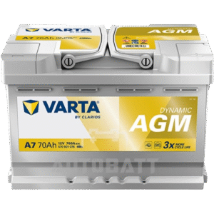 แบตเตอรี่รถยนต์ VARTA Silver Dynamic รุ่น AGM 70 (A7)