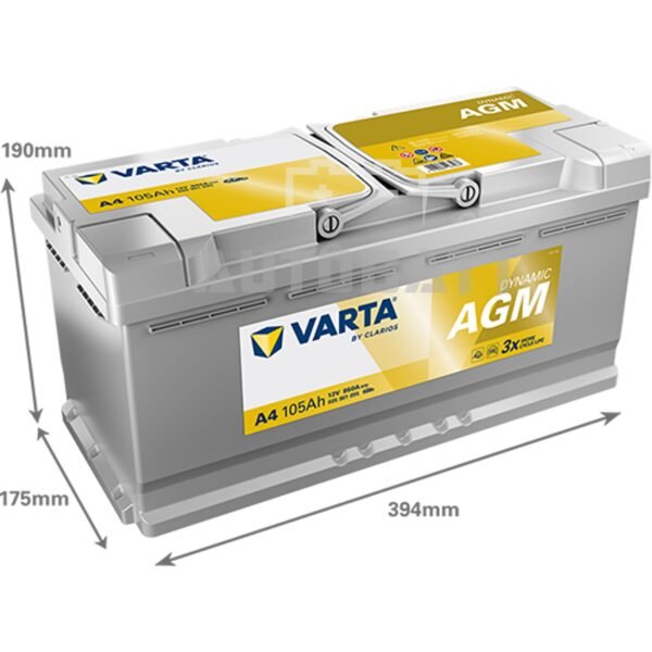 แบตเตอรี่รถยนต์ VARTA Silver Dynamic รุ่น AGM 105 (A4) - Image 3